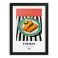 Tamales – on Striped Tablecloth, Mexican Food Wall Decor, in sleek black frame