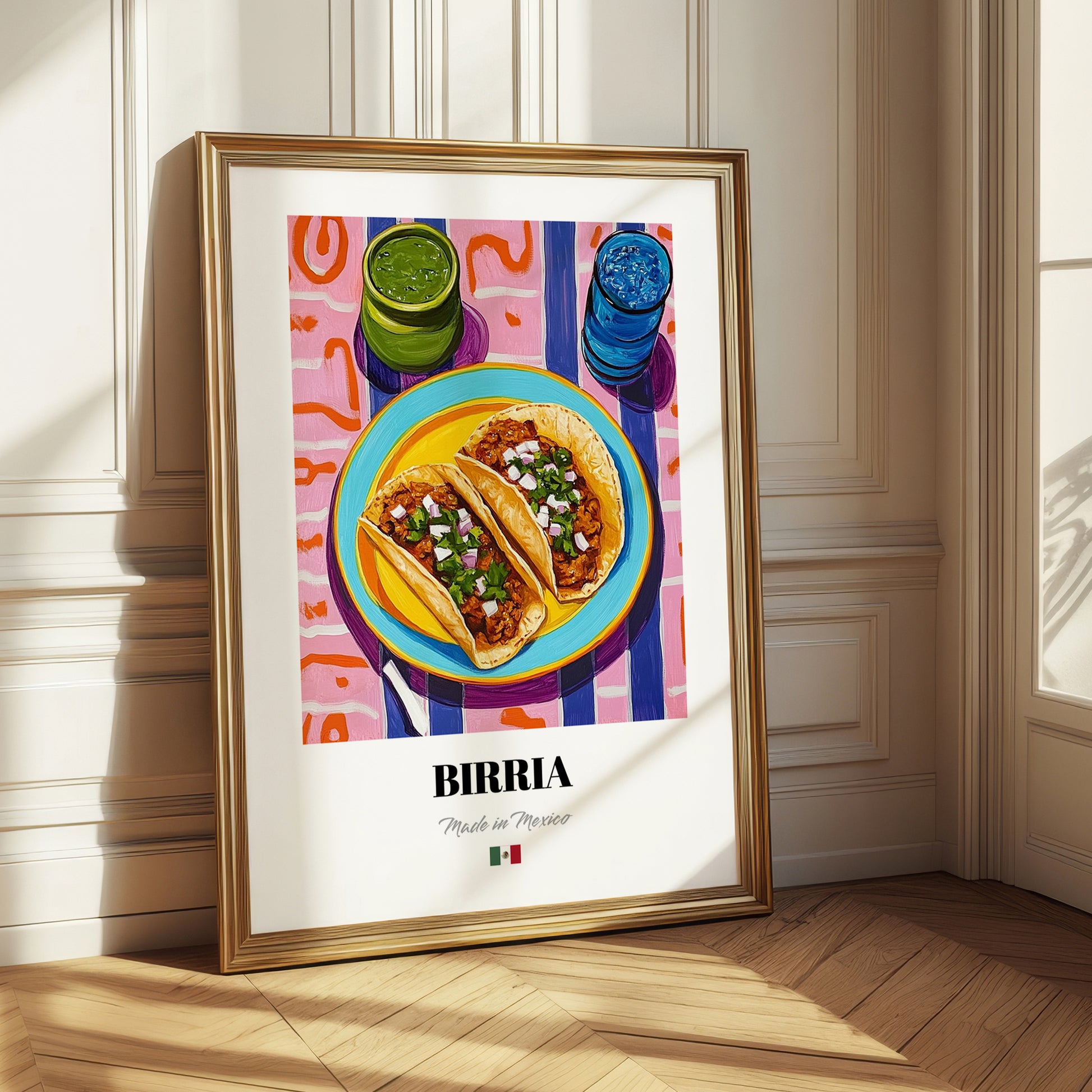 Birria – Colorful Oil Painting, Mexican Food Wall Decor
