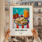 Quesadillas – Colorful Oil Painting, Mexican Cheese Painting, styled in a charming Paris street view
