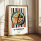 Quesadillas – on Striped Tablecloth, Mexican Cheese Wall Art 