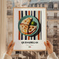Quesadillas – on Striped Tablecloth, Mexican Cheese Wall Art, styled in a charming Paris street view