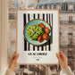 Guacamole – on Striped Tablecloth, Mexican Food Poster, styled in a charming Paris street view