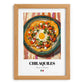 Chilaquiles – on Striped Tablecloth, Mexican Food Painting, set in oak frame
