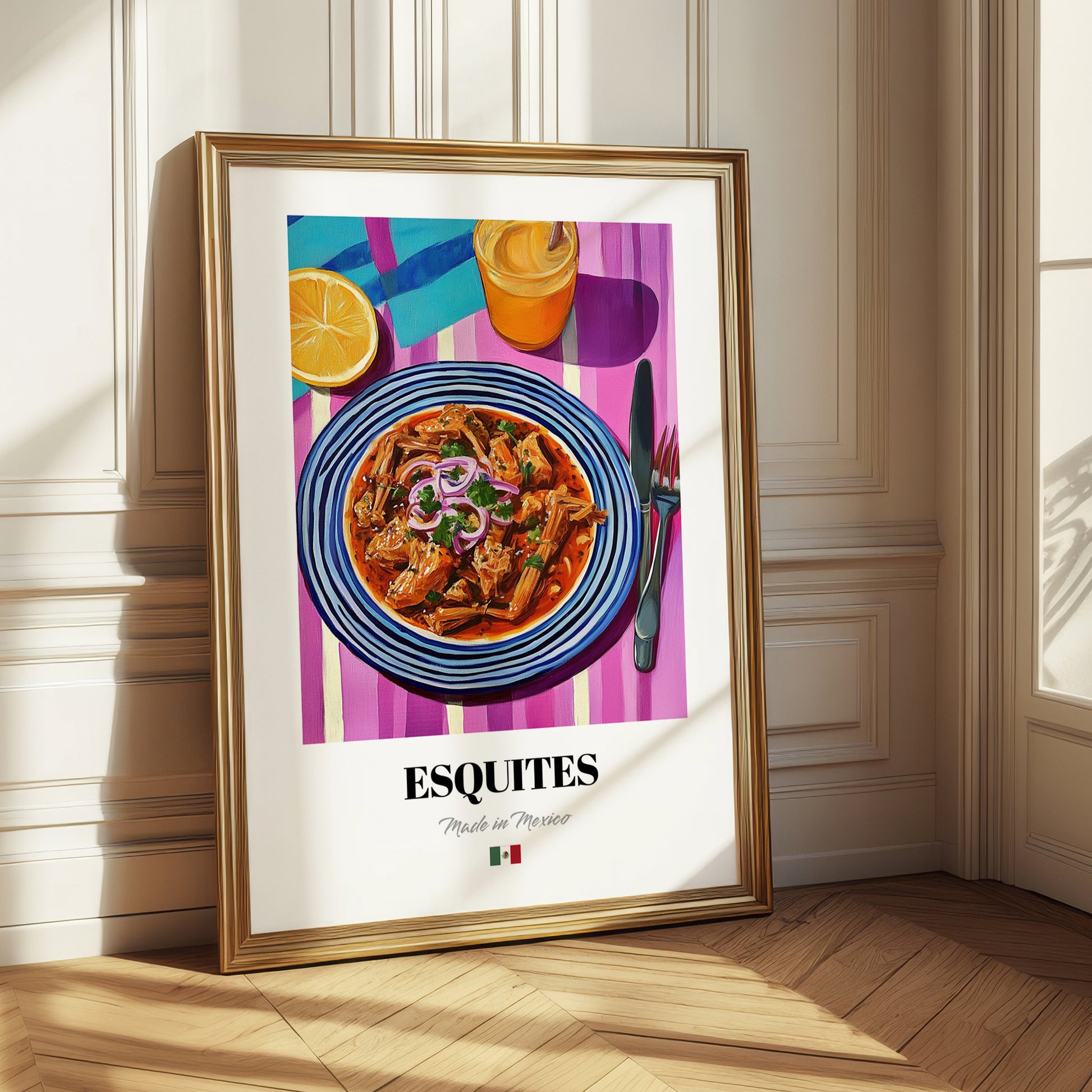 Esquites – Colorful Oil Painting, Mexican Food Wall Art