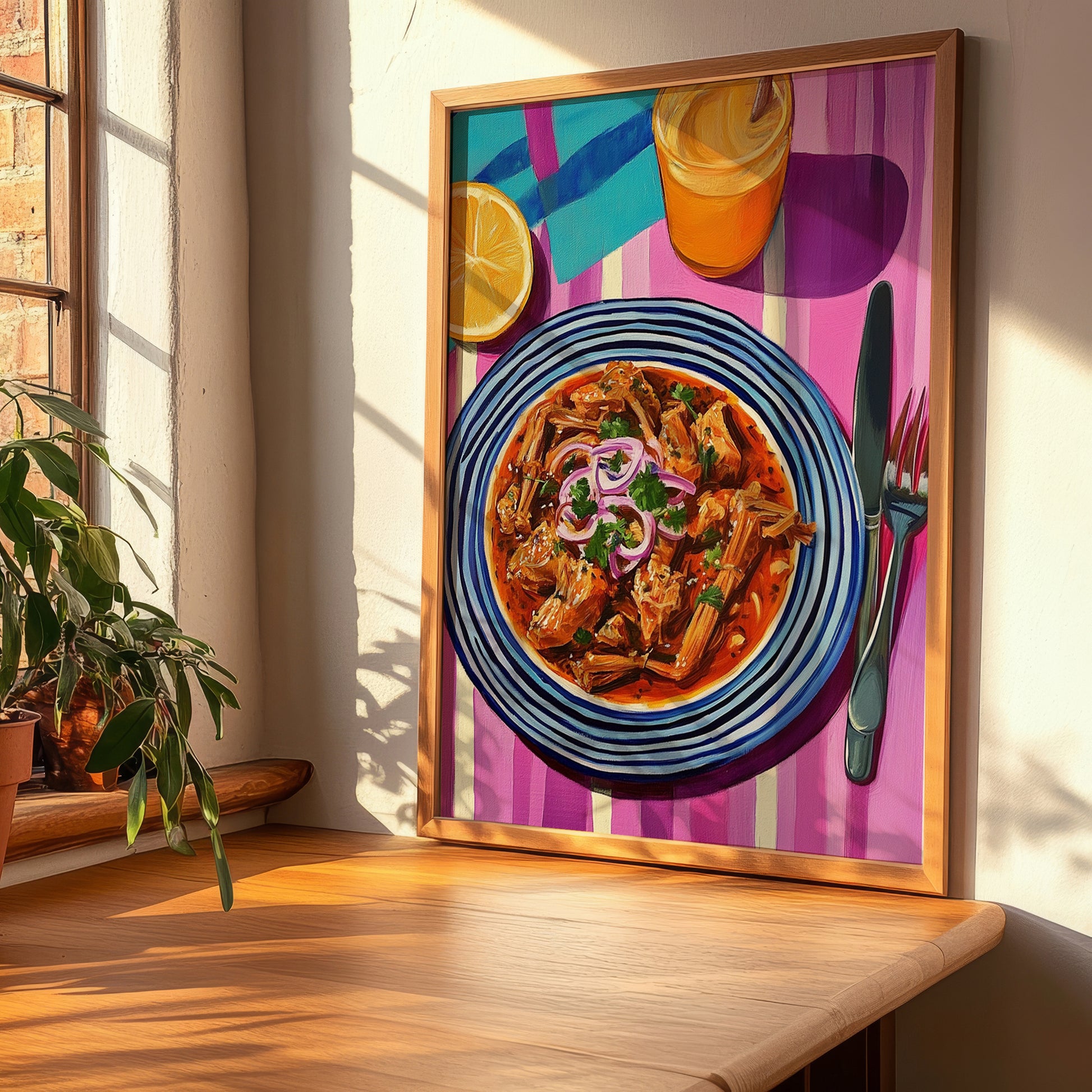Esquites – Colorful Oil Painting, Mexican Food Wall Art, clean layout with no caption
