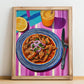 Esquites – Colorful Oil Painting, Mexican Food Wall Art, no-text version framed in wood