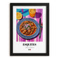 Esquites – Colorful Oil Painting, Mexican Food Wall Art, in sleek black frame