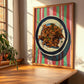 Barbacoa – on Striped Tablecloth, Mexican Bbq Poster, clean layout with no caption