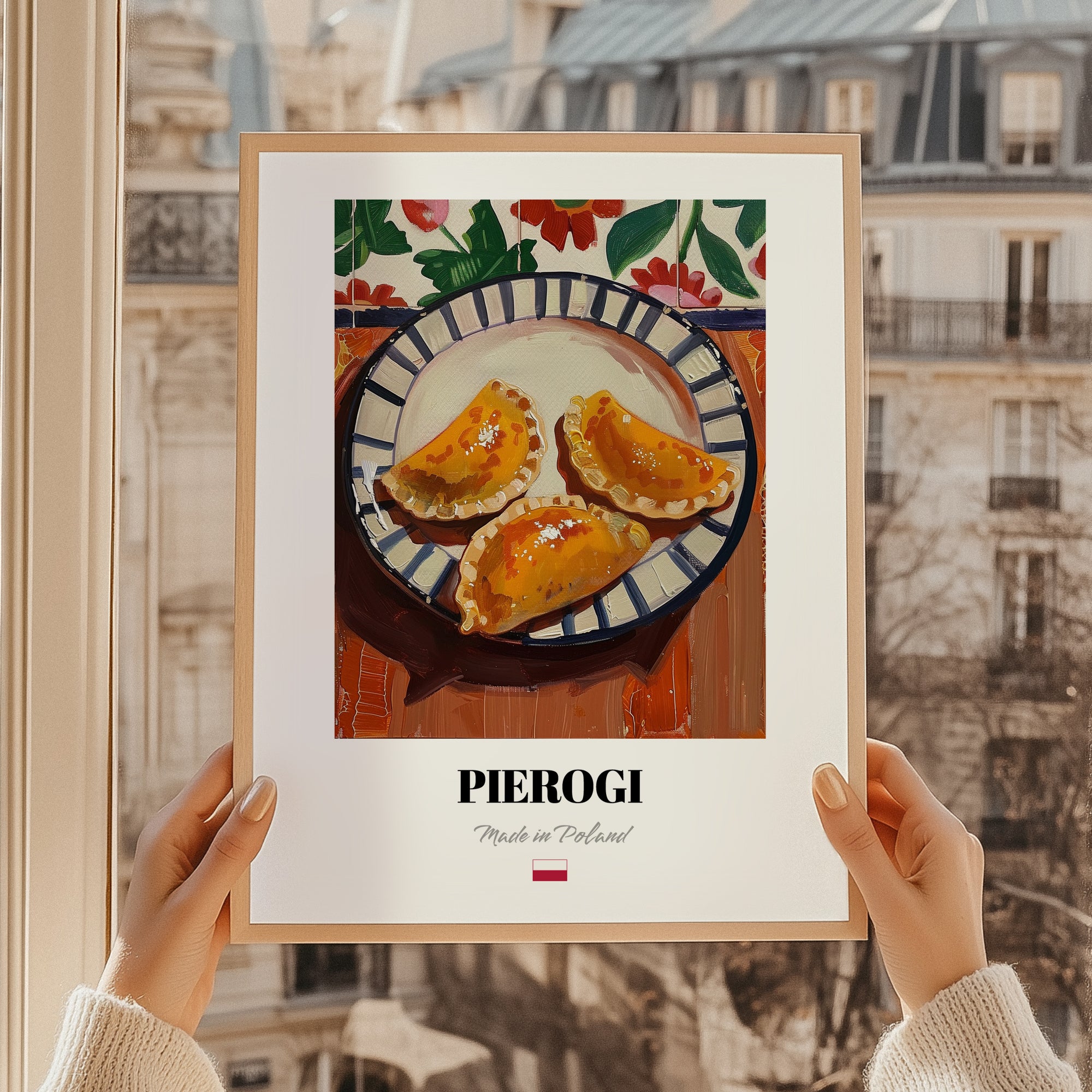 Pierogi – Art, Polish Pastry Poster, styled in a charming Paris street view