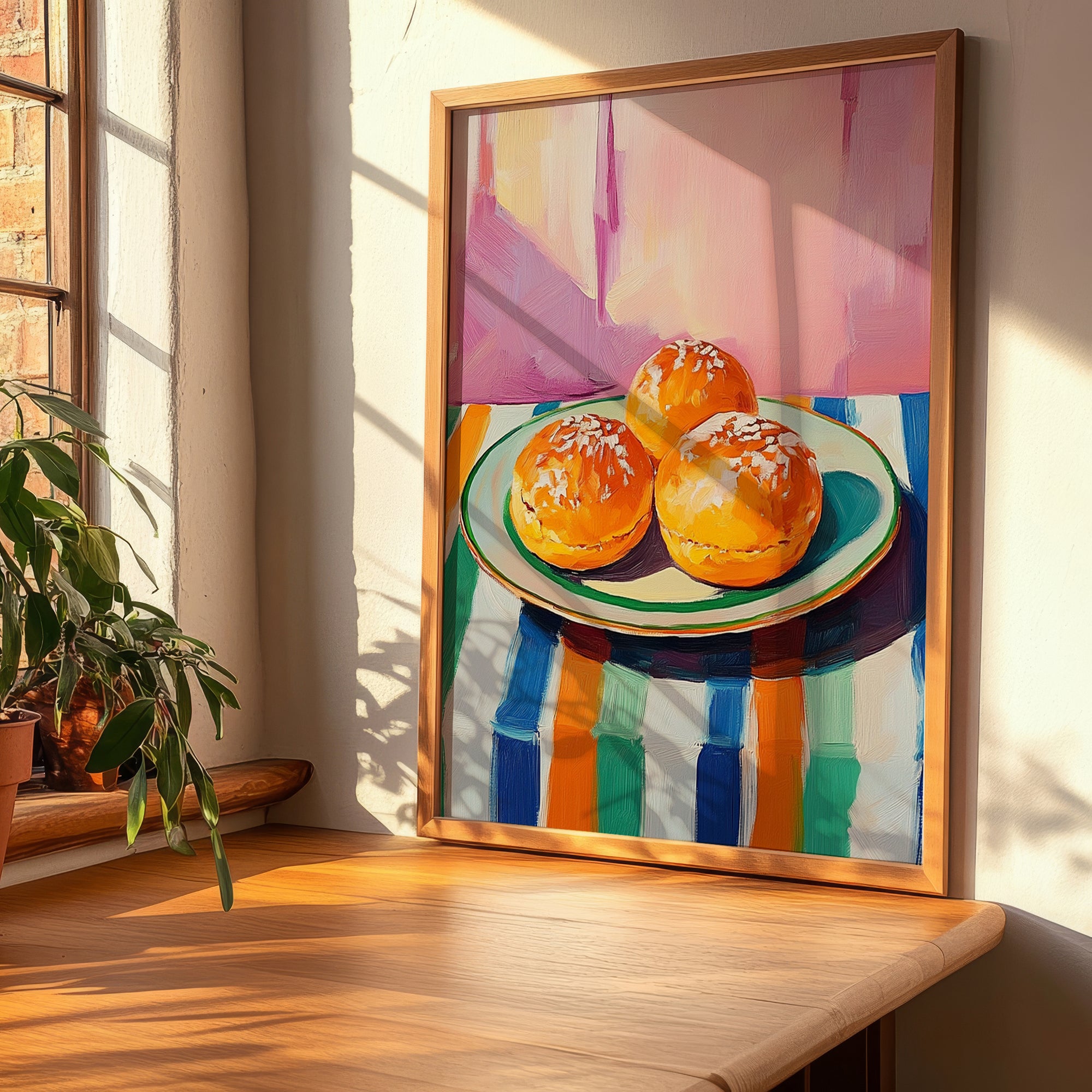Pączki – Oil Painting, Polish Pastry Poster, clean layout with no caption