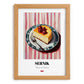 Sernik – on Striped Tablecloth, Polish Dessert Art, set in oak frame