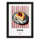 Sernik – on Striped Tablecloth, Polish Dessert Art, in sleek black frame