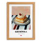 Kremówka (Napoleonka) – on Striped Tablecloth, Polish Dessert Painting, set in oak frame