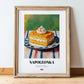 Kremówka (Napoleonka) – Oil Painting, Polish Dessert Wall Poster, in wooden frame leaning on the floor