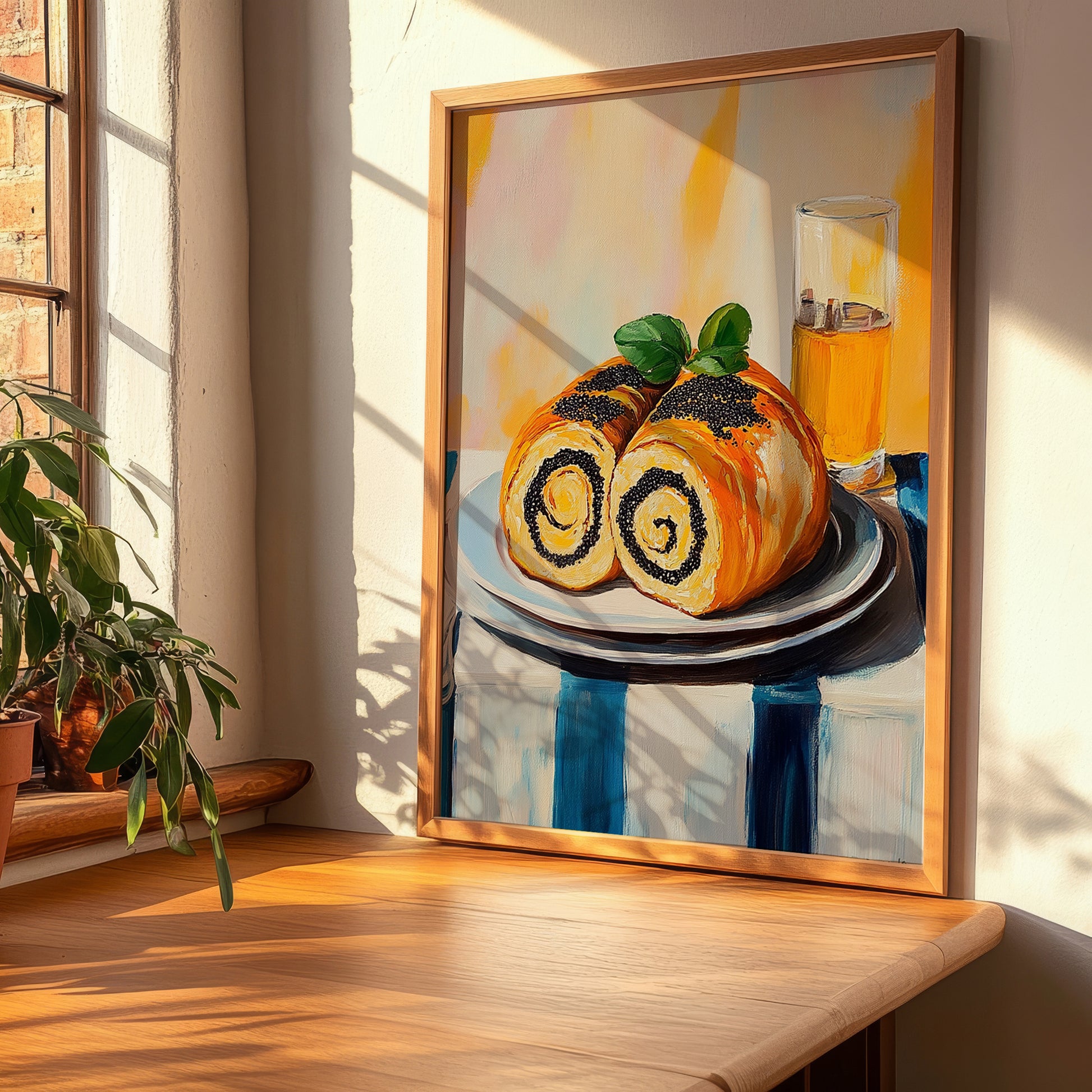 Makowiec – Oil Painting, Polish Dessert Wall Decor, clean layout with no caption