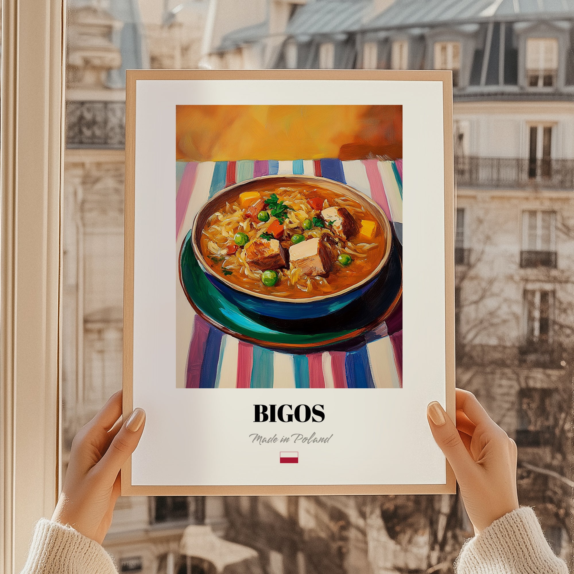 Bigos – Art, Polish Food Still Life, styled in a charming Paris street view