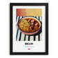 Bigos – on Striped Tablecloth, Polish Food Wall Decor, in sleek black frame