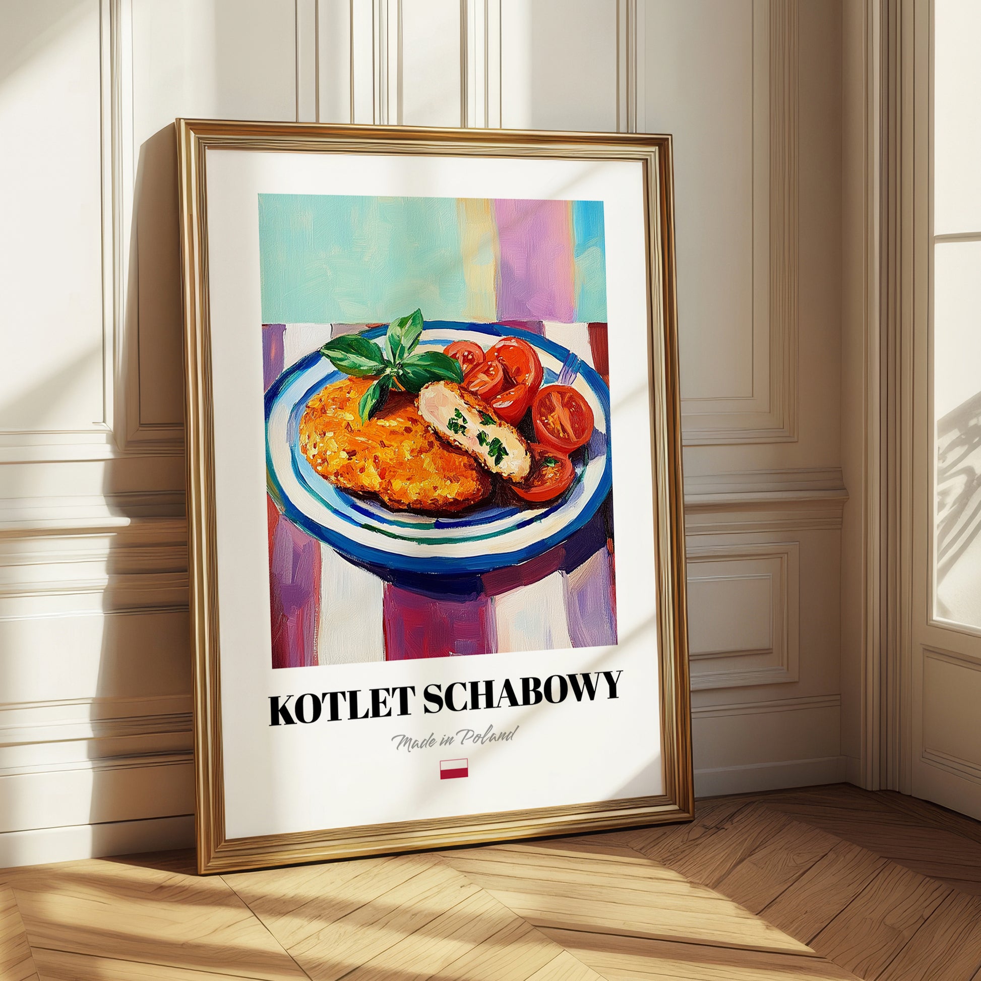 Kotlet Schabowy – Colorful Oil Painting, Polish Food Wall Decor