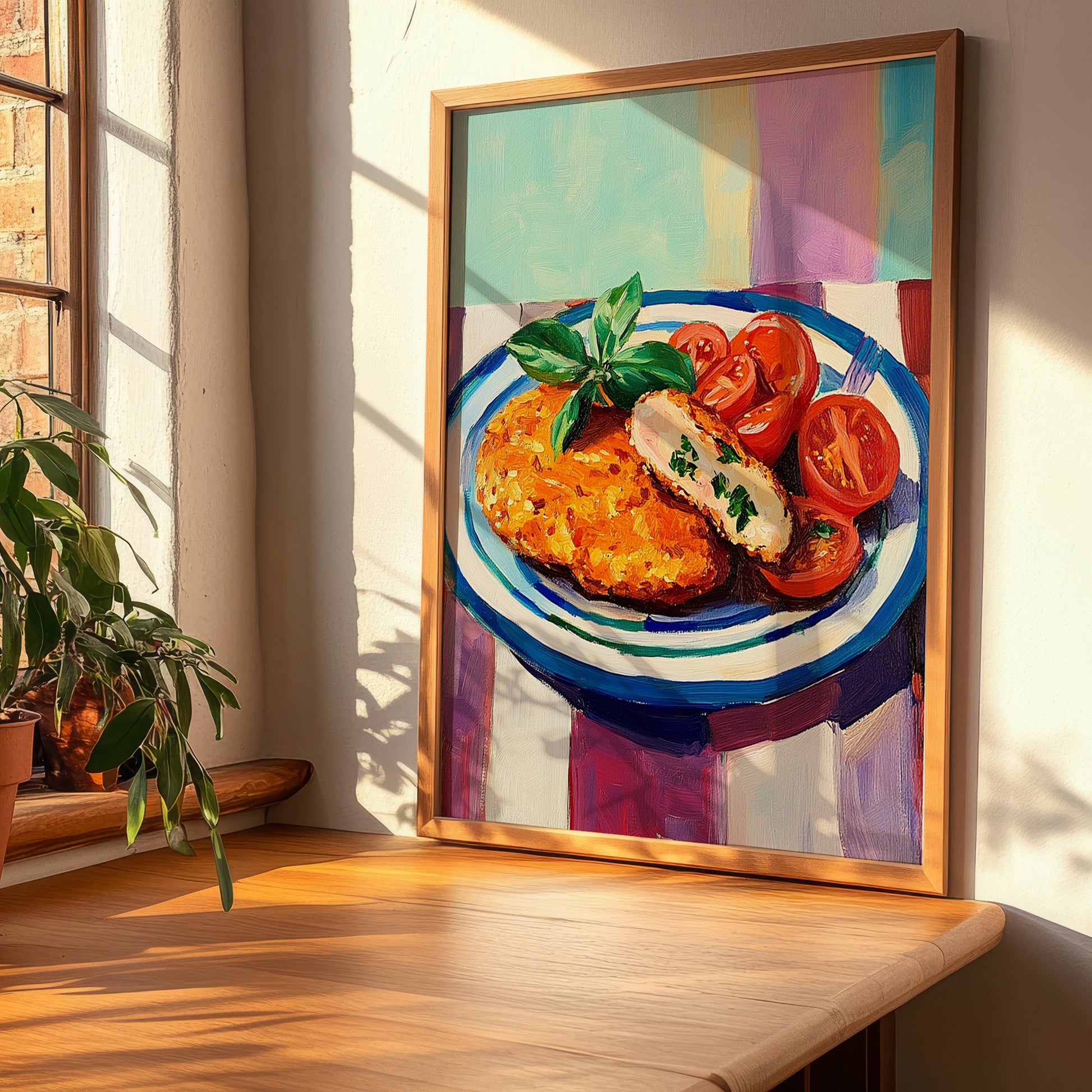 Kotlet Schabowy – Colorful Oil Painting, Polish Food Wall Decor, clean layout with no caption