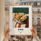 Żurek – on Striped Tablecloth, Polish Food Illustration, styled in a charming Paris street view