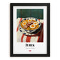 Żurek – on Striped Tablecloth, Polish Food Illustration, in sleek black frame