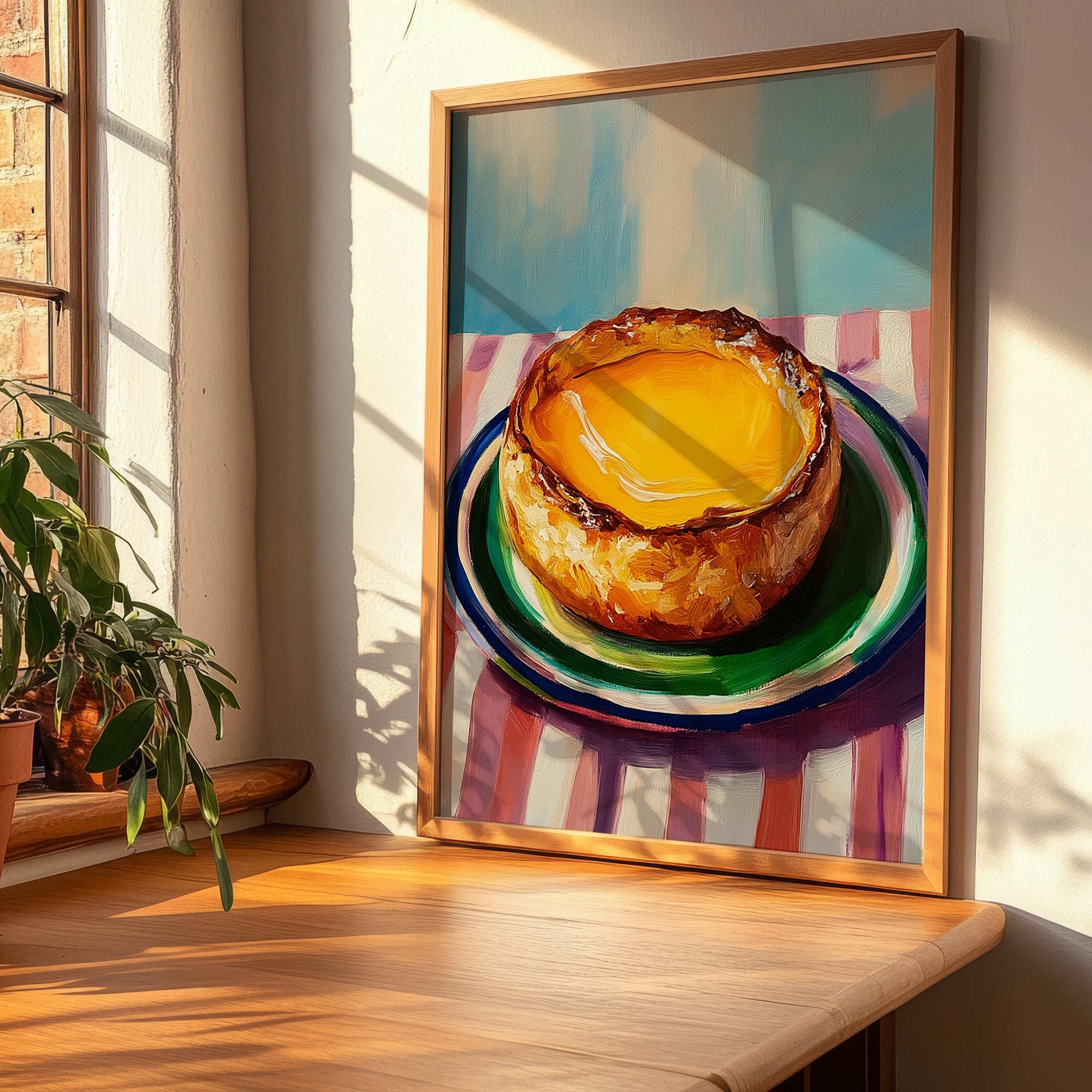 Pastel de Nata – Oil Painting, Portuguese Dessert Print, clean layout with no caption