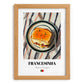 Francesinha – on Striped Tablecloth, Portuguese Food Painting, set in oak frame