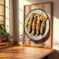 Sardinhas Assadas – on Striped Tablecloth, Portuguese Food Painting, clean layout with no caption