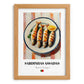 Sardinhas Assadas – on Striped Tablecloth, Portuguese Food Painting, set in oak frame