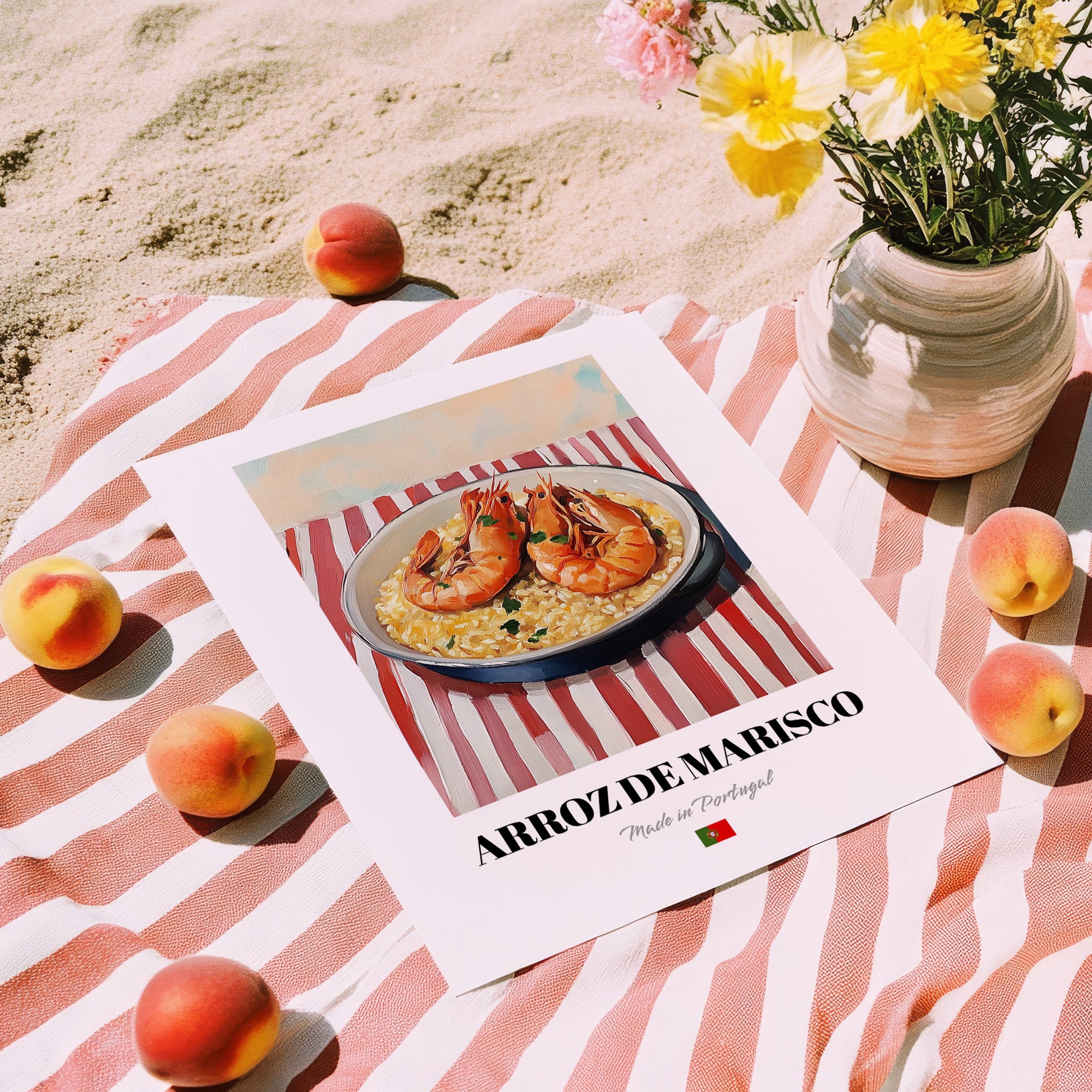 Arroz de Marisco – Art, Portuguese Food Wall Art, unframed on coastal sand