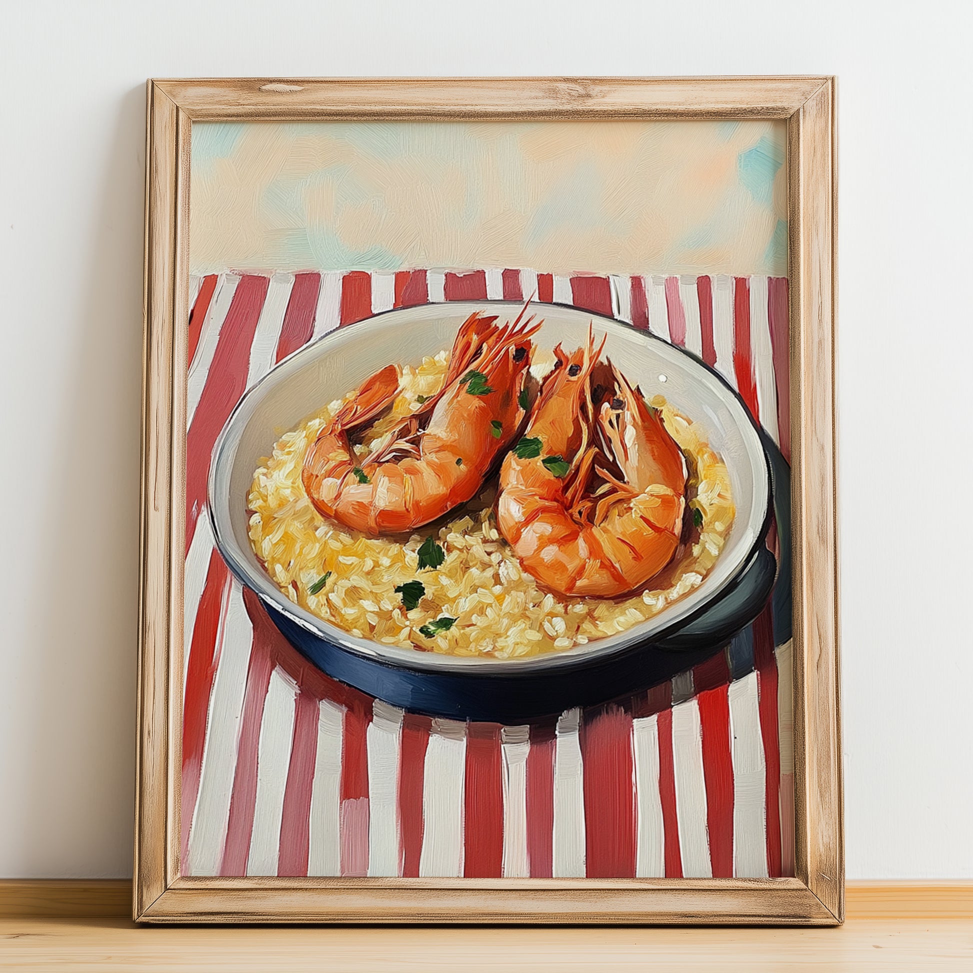 Arroz de Marisco – Art, Portuguese Food Wall Art, no-text version framed in wood