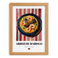 Arroz de Marisco – on Striped Tablecloth, Portuguese Food Wall Decor, set in oak frame