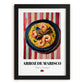 Arroz de Marisco – on Striped Tablecloth, Portuguese Food Wall Decor, in sleek black frame