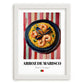 Arroz de Marisco – on Striped Tablecloth, Portuguese Food Wall Decor, placed in minimal white frame