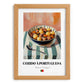 Cozido à Portuguesa – on Striped Tablecloth, Portuguese Food Wall Art, set in oak frame