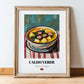 Caldo Verde – on Striped Tablecloth, Portuguese Food Painting, in wooden frame leaning on the floor