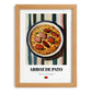 Arroz de Pato – on Striped Tablecloth, Portuguese Food Art, set in oak frame
