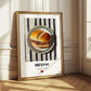 Bifanas – on Striped Tablecloth, Portuguese Food Illustration