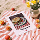 Döner Kebab – on Striped Tablecloth, Turkish Food Painting, unframed on coastal sand