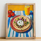 İskender Kebap – Oil Painting, Turkish Food Illustration, no-text version framed in wood