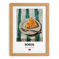 Börek – on Striped Tablecloth, Turkish Pastry Wall Poster, set in oak frame