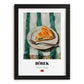 Börek – on Striped Tablecloth, Turkish Pastry Wall Poster, in sleek black frame