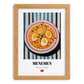 Menemen – on Striped Tablecloth, Turkish Food Wall Decor, set in oak frame