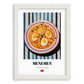 Menemen – on Striped Tablecloth, Turkish Food Wall Decor, placed in minimal white frame