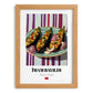 İmam Bayıldı – on Striped Tablecloth, Turkish Food Illustration, set in oak frame