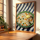 Pilav – on Striped Tablecloth, Turkish Food Print, clean layout with no caption