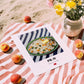 Pilav – on Striped Tablecloth, Turkish Food Print, unframed on coastal sand