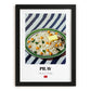 Pilav – on Striped Tablecloth, Turkish Food Print, in sleek black frame