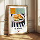 Su Böreği – on Striped Tablecloth, Turkish Pastry Poster 