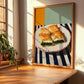 Su Böreği – on Striped Tablecloth, Turkish Pastry Poster, clean layout with no caption